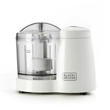 Tritatutto Black & Decker bianco con ciotola trasparente e design compatto per la cucina domestica