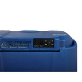 Mini frigo portatile nero con controlli per temperatura e alimentazione AC e DC