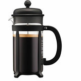 Caffettiera a stantuffo Bodum in nero con manico ergonomico per preparare caffè fresco