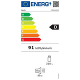 Etichetta energetica del frigorifero incasso BOSCH KIR81ADD0 con consumo di 91 kWh e capacità di 310 litri