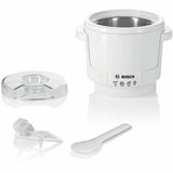 Gelatiera Bosch con ciotola in acciaio inox e accessori per preparare gelato fatto in casa