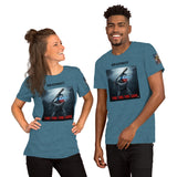 Maglietta unisex Brainrot Tung Tung Tung Sahur in blu con design grafico accattivante per ogni occasioni