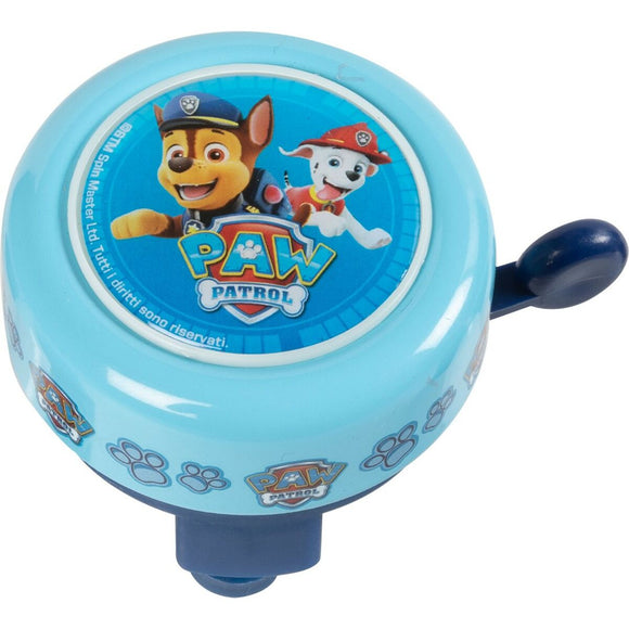 Campanello bicicletta bambini Paw Patrol blu con immagini di Chase e Marshall per divertirsi in sicurezza