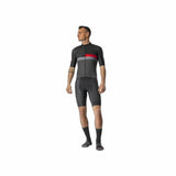 Maglia ciclismo Castelli uomo in grigio e rosso, perfetta per le performance su strada.