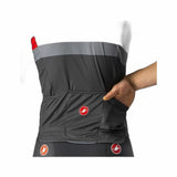 Maglia ciclismo Castelli uomo nera con tasche posteriori e dettagli rossi perfetta per ciclisti