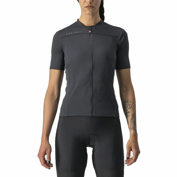 Maglia da ciclismo Castelli donna in grigio, con zip frontale e fit aderente per cicliste appassionate