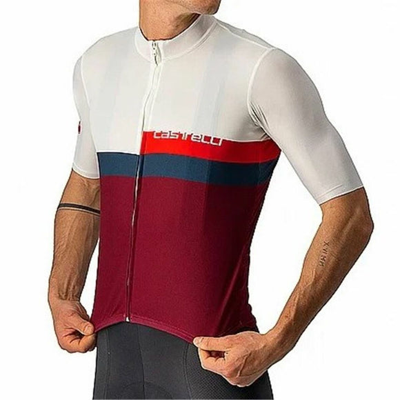 Maglia da ciclismo Castelli marrone con chiusura lampo e design moderno per ciclisti