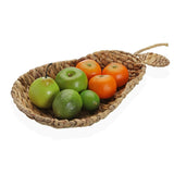 Cestino multiuso design pera in rafia con frutta fresca, ideale per decorare la tavola