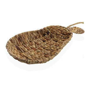 Cestino multiuso design pera realizzato in materiali naturali, perfetto per decorare la casa.