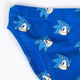Costume da bagno bambino Sonic blu con grafica di Sonic il Riccio per divertimento estivo