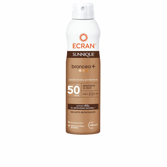 Spuma solare protettiva SPF 50 Ecran in confezione spray per una protezione efficace dai raggi solari