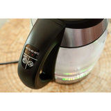 Bollitore elettrico in vetro 1,7 litri con controllo della temperatura per preparare tè e infusi