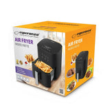 Friggitrice ad aria nero 3,5 litri Esperanza con cassetto per patate fritte e design moderno