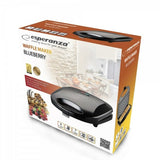 Scatola della macchina per waffle elettrica Esperanza Blueberry con design moderno e funzionalità avanzate