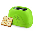 Tostapane Esperanza EKT003 verde con design divertente e fette di pane leggermente abbrustolite
