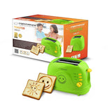 Tostapane Esperanza EKT003 verde con faccine sorridenti su fette di pane, ideale per la colazione dei bambini
