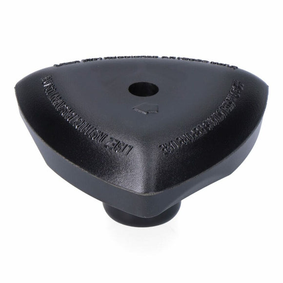 Pomo ricambio pentola Fagor in plastica nera con forma triangolare per sostituzione facile