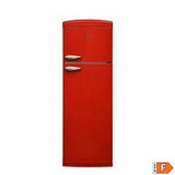 Frigorifero combinato rosso design NEWPOL con doppia porta elegante e maniglie in acciaio