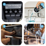 Dettagli del detergente per macchina del caffè 250 ml con istruzioni per la pulizia in 4 passaggi