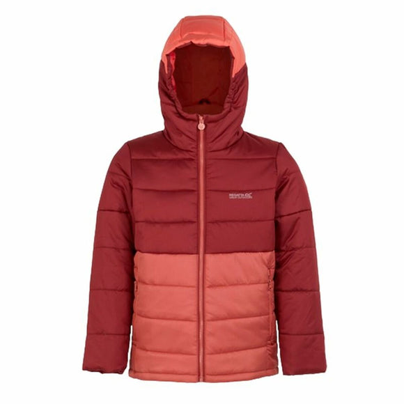 Giacca bambini Regatta in rosso e arancione, perfetta per attività all'aperto e la caccia.