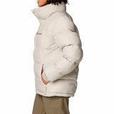 Giacca sportiva donna Columbia in bianco con maniche imbottite e zip laterale per un comfort ottimale.