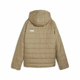 Giacca sportiva donna Puma in beige con cappuccio, design cucito per sport e attività all'aria aperta