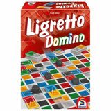 Scatola del gioco da tavolo Ligretto Domino di Schmidt Spiele con tessere colorate e pedine