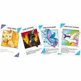 Carte del gioco da tavolo unicorns con diversi tipi di licorni illustrati per divertimento creativo