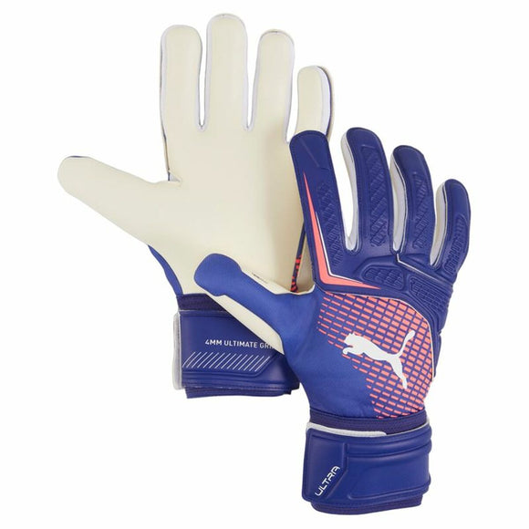 Guanti da portiere Puma Ultra Pro NC in blu e arancione con grip avanzato per prestazioni ottimali