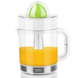 Spremiagrumi elettrico Haeger con caraffa trasparente e beccuccio per servire succhi freschi