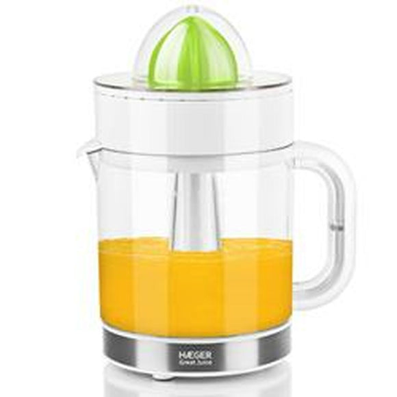 Spremiagrumi elettrico Haeger con caraffa trasparente e beccuccio per versare succo fresco