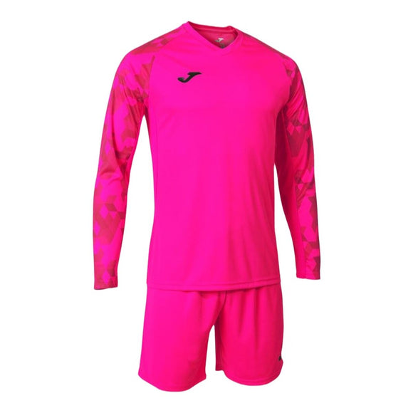 Completo sportivo uomo Joma Zamora VII in rosa con maniche lunghe e pantaloni abbinati per il calcio