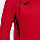 Maglia a maniche lunghe Joma bambino rossa con dettagli neri per sport all'aria aperta