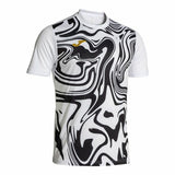 Maglia sportiva uomo Joma a maniche corte con design astratto bianco e nero per il calcio all'aperto