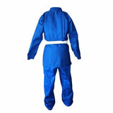 Kimono karate azzurro di Yoshiro, ideale per pratiche di arti marziali e sport all'aria aperta