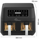 Friggitrice ad aria 9 litri Little Balance con doppio cestello e pannello di controllo touch