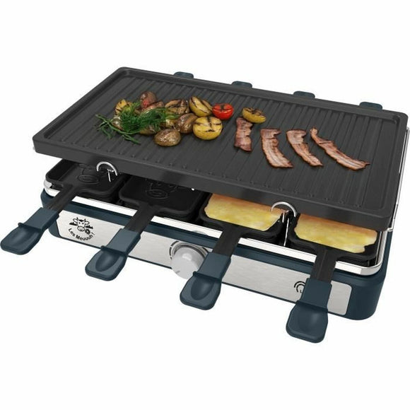 Raclette grill elettrico per formaggio con piastra antiaderente e 4 raclette per cucinare carne e verdure