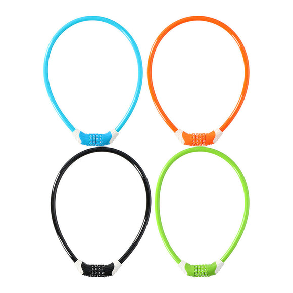 Lucchetto a combinazione per bicicletta Dunlop in colori vivaci come blu, arancione, nero e verde