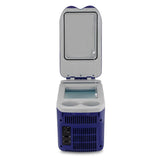 Mini frigo Łucznik 8 litri azzurro con apertura superiore e scomparti per bevande