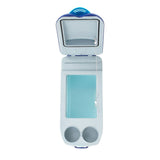 Mini frigo Łucznik 8 litri azzurro con due scomparti per bevande e spazio per alimenti