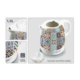 Bollitore ceramica bianco 1,5 litri di Feel Maestro con design elegante e potenza di 1500 W