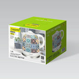 Bollitore ceramica bianco 1,5 litri Feel Maestro con design decorativo e potenza di 1200W
