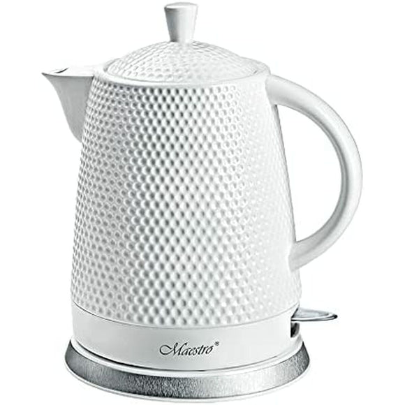 Bollitore ceramica design moderno Feel Maestro con finitura bianca e base elegante