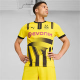 Maglia Borussia Dortmund uomo 2024 in giallo e nero con logo Puma e sponsor Evonik