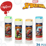 Set di bolle di sapone Spider-Man da 60 ml in confezione da 36 pezzi per divertimento all'aperto