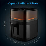 Friggitrice ad aria Medion 5 litri con capacità utile e design moderno per una cottura sana