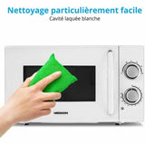 Microonde bianco 700W con cavità laccata bianca, facile da pulire, con controlli manuali