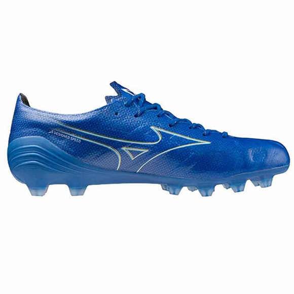 Scarpe da calcio professionali Mizuno in blu con suola leggera per prestazioni elevate sul campo