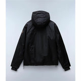 Giacca sportiva Napapijri uomo nera con cappuccio e design pratico per attività all'aria aperta