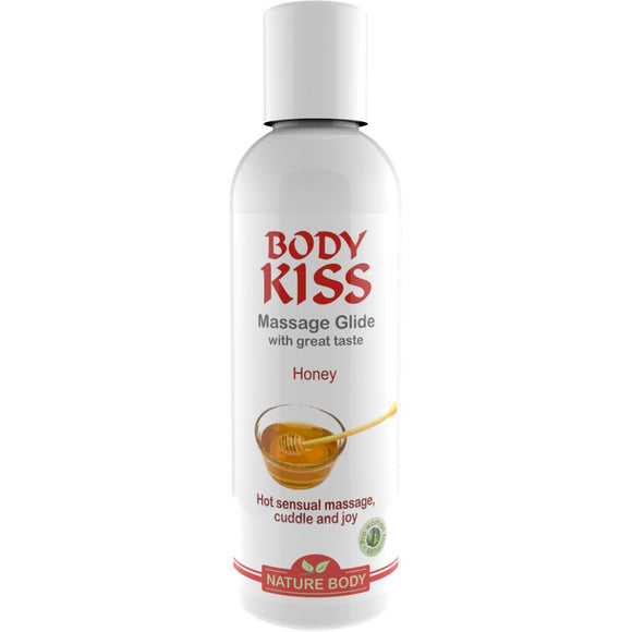 Lubrificante intimo naturale 100 ml Body Kiss al miele per massaggi sensuali e stimolazione